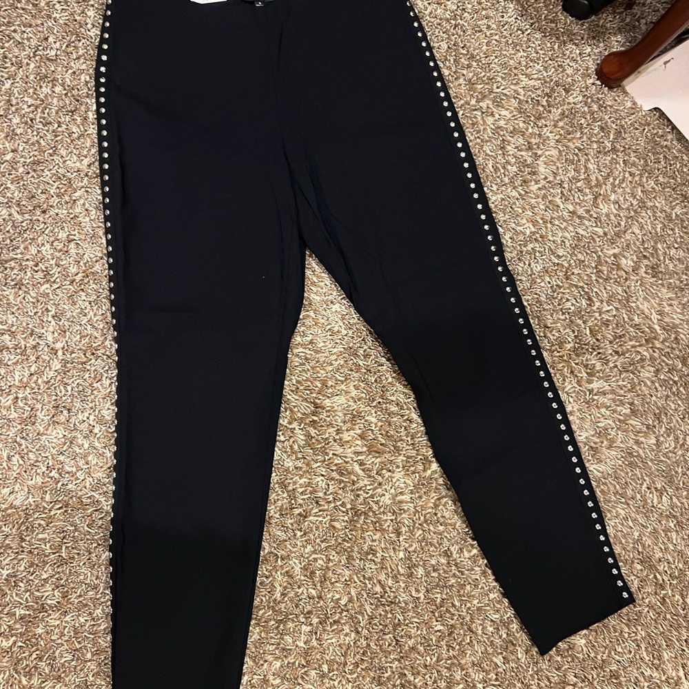 INC Black Pants with Silver Studs